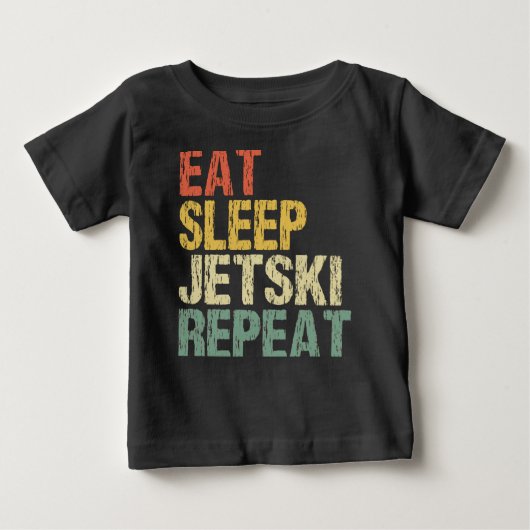 Jetski Eat Sleep Repeat Retro Style Funny ベビーTシャツ (正面)