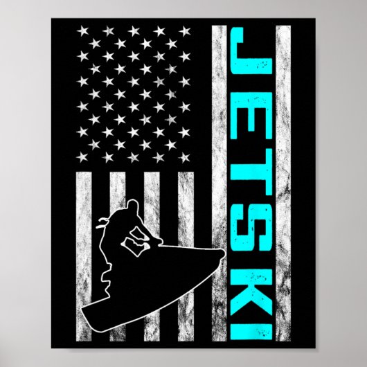 Jetski Jet Ski Jet Skier American Usa Jet Skiing W ポスター (正面)