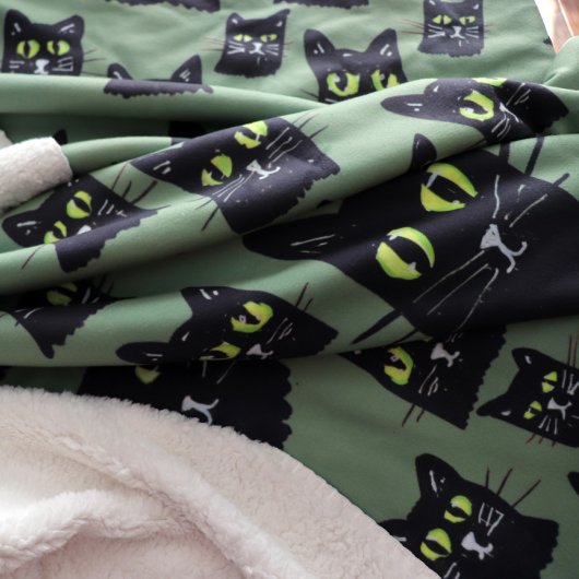 Jetty Jetterson Black Cat Eyes Halloween Fall      シェルパブランケット