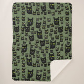 Jetty Jetterson Black Cat Eyes Halloween Fall      シェルパブランケット (正面)