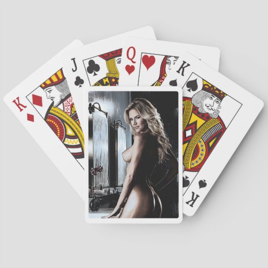 Jeu de cartes ,Femme nue vue de 3/4 トランプ (裏面)