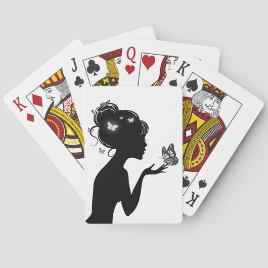 Jeu De Cartes La femme papillons blancs トランプ (裏面)