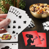 Jeu De Cartes La femme papillons rouges トランプ (インサイチュ)