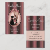 Jeune femme élégante et chat noir 名刺 (正面/裏面)