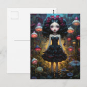 Jeune fille - Champignons ポストカード (正面/裏面)