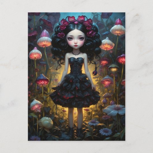 Jeune fille - Champignons ポストカード (正面)