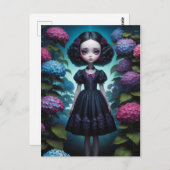 Jeune fille - Hortensia ポストカード (正面/裏面)