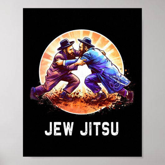 Jew Jitsu Karate おもしろい Hanukkah Brazilian Jiu Jits ポスター (正面)