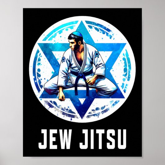 Jew Jitsu Karate おもしろい Hanukkah Brazilian Jiu Jits ポスター (正面)