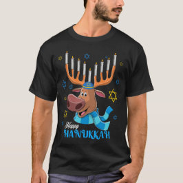 Jewdolph Hanukkah Reindeer Menorah Chanukah Tシャツ