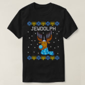Jewdolph Ugly Hanukkah Sweater Reindeer Menorah Ch Tシャツ (デザイン正面)