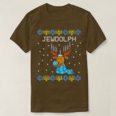 Jewdolph Ugly Hanukkah Sweater Reindeer Menorah Ch Tシャツ (デザイン正面)