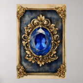 jewel adorned with a large blue gemstone ポスター (正面)