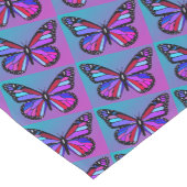 Jewel Butterflies in Purple and Blue Pattern ショートテーブルランナー (コーナー)
