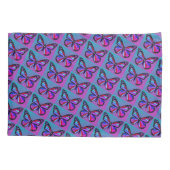 Jewel Butterflies in Purple and Blue Pattern 枕カバー (裏面-左)