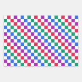 Jewel candy diagonal checker pattern ラッピングペーパーシート (正面)