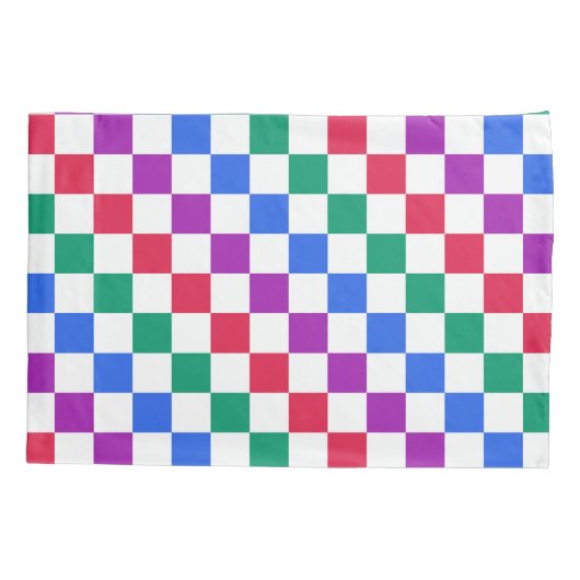 Jewel candy diagonal checker pattern 枕カバー (裏面-左)