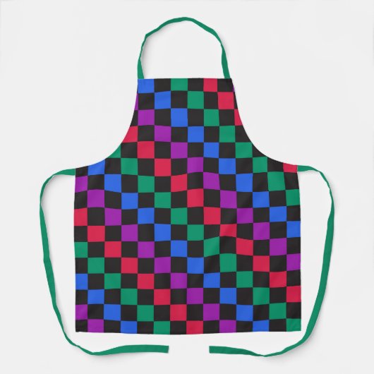 Jewel candy diagonal checkerboard pattern エプロン (正面)