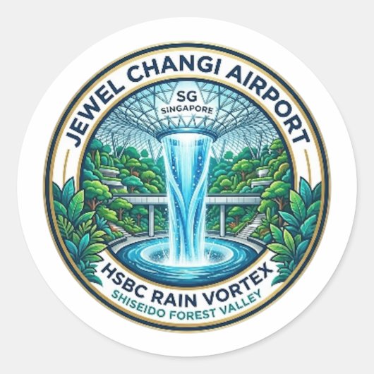 JEWEL CHANGI AIRPORT ラウンドシール (正面)