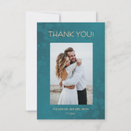 Jewel Peacock Tone Wedding Thank You Card サンキューカード