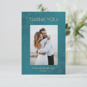 Jewel Peacock Tone Wedding Thank You Card サンキューカード (スタンド正面)