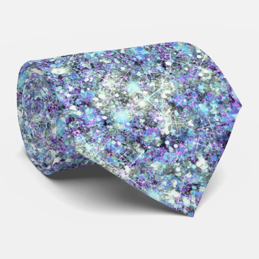 Jewel Purple Aqua Blue Mermaid Glitter ネクタイ (ロール)