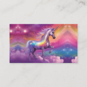 Jewel Tone Cosmic Sparkle Rainbow Glitter Unicorn 名刺 (正面)