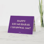 Jewel Tone Eid Mubarak | Purple & Greenery  カード (裏面)