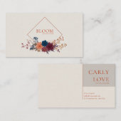 Jewel Tone Floral and Copper Diamond Frame 名刺 (正面/裏面)