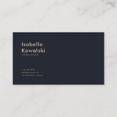 Jewel Tone Floral and Copper Frame Midnight Black 名刺 (裏面)