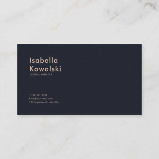 Jewel Tone Floral and Copper Frame Midnight Black 名刺 (裏面)