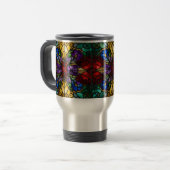 Jewel Tone Floral Stained Glass Art Mug トラベルマグ (正面左)