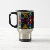 Jewel Tone Floral Stained Glass Art Mug トラベルマグ (左)