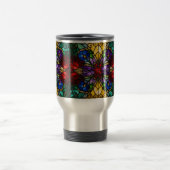 Jewel Tone Floral Stained Glass Art Mug トラベルマグ (中央)