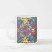 Jewel Tone Floral Stained Glass Art Mug フロストグラスマグカップ (左)