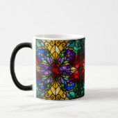 Jewel Tone Floral Stained Glass Art Mug モーフィングマグカップ (左)
