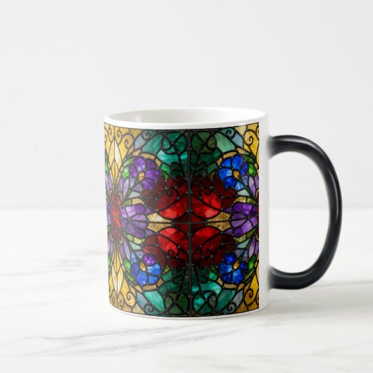 Jewel Tone Floral Stained Glass Art Mug モーフィングマグカップ (右)