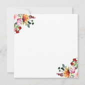 Jewel Tone Floral Sunflower Wedding Thank You Card 招待状 (裏面)