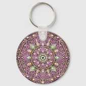 Jewel‑Tone Mandala Keychain – Colorful Geometric  キーホルダー (裏面)