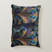 Jewel Tone Peacock Blue Purple Gold Art Deco アクセントクッション (裏面(縦))