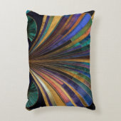 Jewel Tone Peacock Blue Purple Gold Art Deco アクセントクッション (正面(垂直))