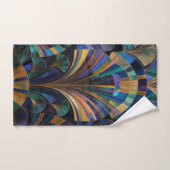 Jewel Tone Peacock Blue Purple Gold Art Deco バスタオルセット (ハンドタオル)