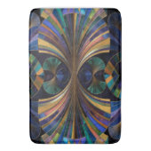 Jewel Tone Peacock Blue Purple Gold Art Deco バスマット (正面縦)