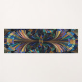 Jewel Tone Peacock Blue Purple Gold Art Deco ヨガマット (正面(横))