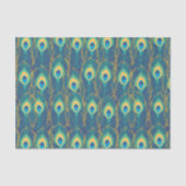 Jewel Tone Peacock Feather Art Deco Decoupage 薄葉紙 (正面)