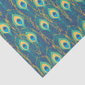 Jewel Tone Peacock Feather Art Deco Decoupage 薄葉紙 (詳細)