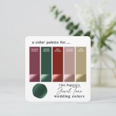 Jewel Tone Swatchesのカラー結婚パレットカード 招待状 (スタンド正面)