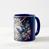 Jewel Toned Unicorn Floral Fantasy マグカップ (正面右)