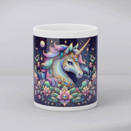 Jewel Toned Unicorn Floral Fantasy マグカップ