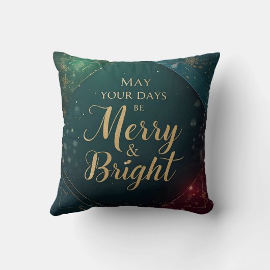 Jewel-Toned Winter Elegance Throw Pillow | Luxury  クッション (裏面)